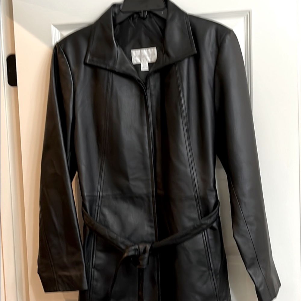 Black leather jacket